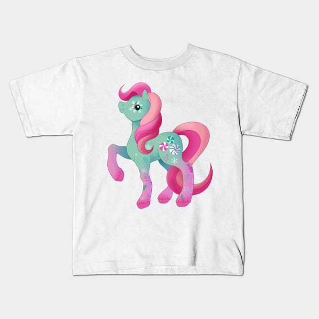 G2 Christmas Minty My Little Pony Merry Christmas Kids T-Shirt by LezzlesTheBrave